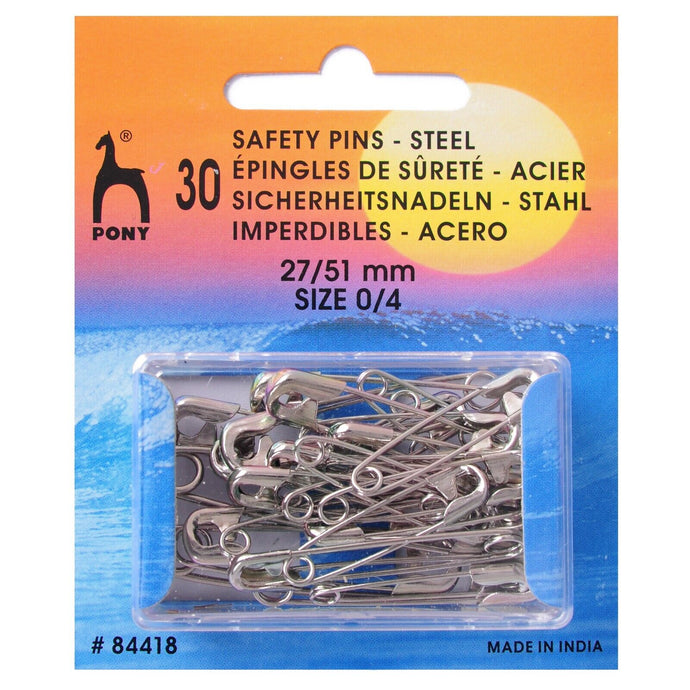 Safety Pins Steel - Pack of 30 - Pony