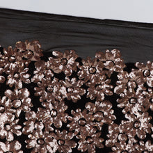 Tulle Sequins - Rose Gold Flowers + Velvet Sequins - END OF BOLT 120cm