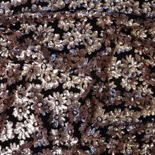 Tulle Sequins - Rose Gold Flowers + Velvet Sequins - END OF BOLT 120cm