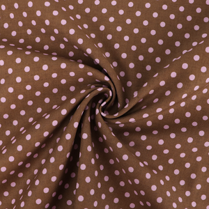 Cotton - Sevenberry Polka Dot - Light Brown + Rose Pink