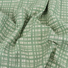 Cotton Seersucker - Sevenberry - Hand Drawn Checks Sage Green