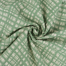 Cotton Seersucker - Sevenberry - Hand Drawn Checks Sage Green