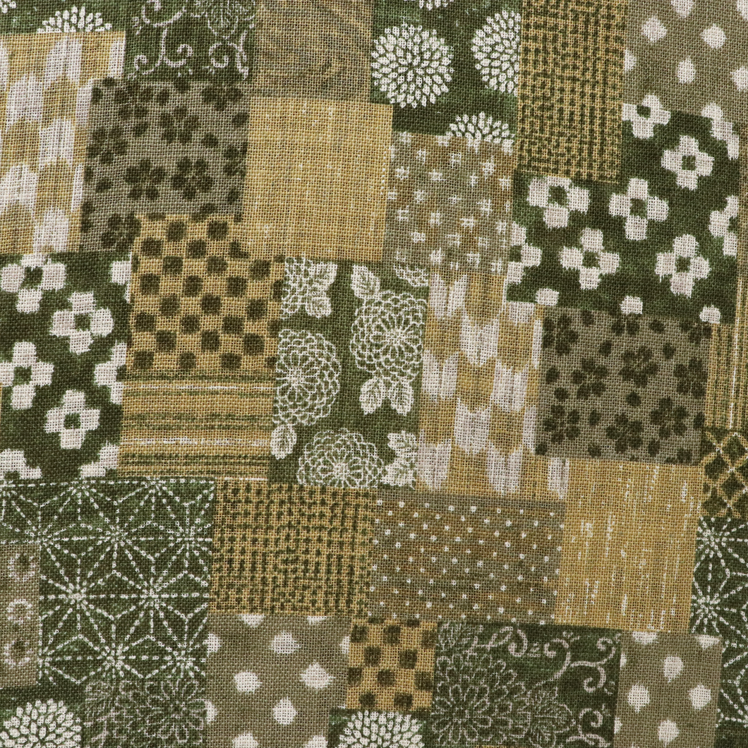 Linen Feel Cotton - Patchwork Green - Nara Homespun Sevenberry