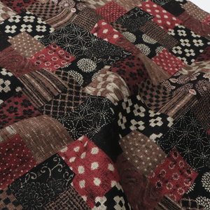 Linen Feel Cotton - Patchwork Red + Black - Nara Homespun Sevenberry