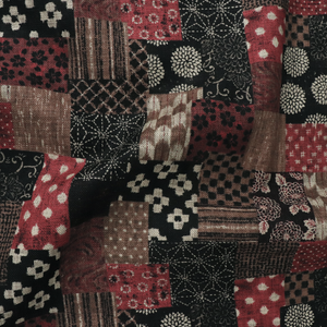 Linen Feel Cotton - Patchwork Red + Black - Nara Homespun Sevenberry