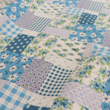Cotton Linen Lightweight Canvas - Sevenberry Patchwork - Blue