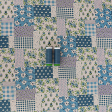 Cotton Linen Lightweight Canvas - Sevenberry Patchwork - Blue
