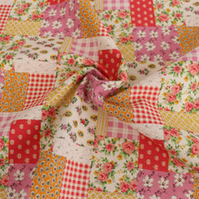 Cotton Linen Lightweight Canvas - Sevenberry Patchwork - Pink