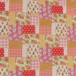 Cotton Linen Lightweight Canvas - Sevenberry Patchwork - Pink