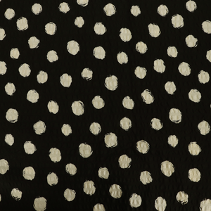 Cotton Seersucker - Sevenberry Spots - Black + Cream