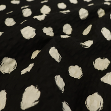 Cotton Seersucker - Sevenberry Spots - Black + Cream