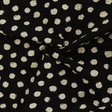 Cotton Seersucker - Sevenberry Spots - Black + Cream