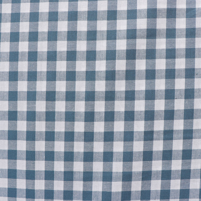Gingham Yarn Dyed Cotton - Steel Blue - END OF BOLT 82cm