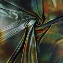 Stretch Velvet - Green + Orange