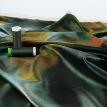 Stretch Velvet - Green + Orange