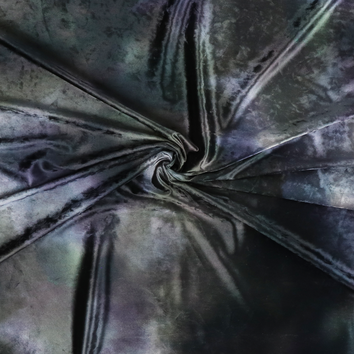 Stretch Velvet - Green + Purple