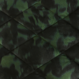 Quilted Velvet Coating - Camo Green + Black