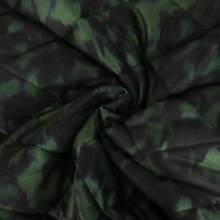 Quilted Velvet Coating - Camo Green + Black