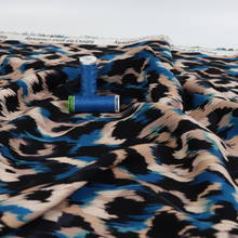 Viscose Poplin - Abstract Animal - Blue