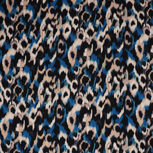 Viscose Poplin - Abstract Animal - Blue