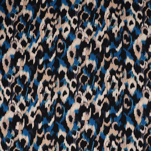 Viscose Poplin - Abstract Animal - Blue