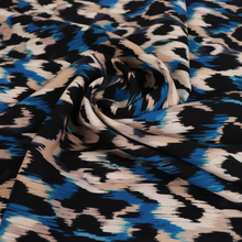 Viscose Poplin - Abstract Animal - Blue