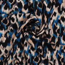 Viscose Poplin - Abstract Animal - Blue