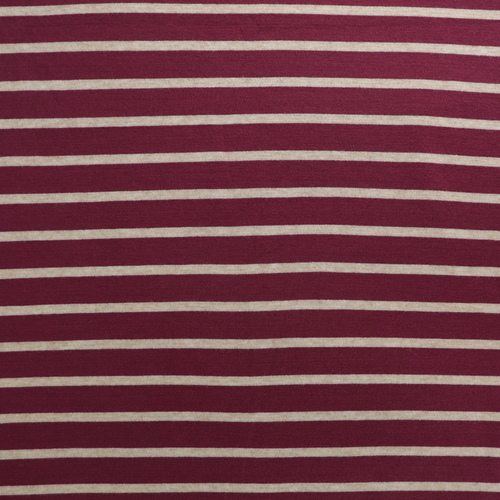 Viscose Blend Jacquard Soft Knit - Stripes - Cranberry