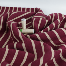 Viscose Blend Jacquard Soft Knit - Stripes - Cranberry