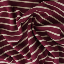 Viscose Blend Jacquard Soft Knit - Stripes - Cranberry