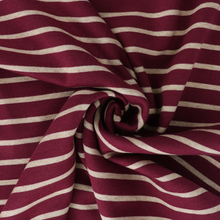 Viscose Blend Jacquard Soft Knit - Stripes - Cranberry