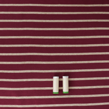 Viscose Blend Jacquard Soft Knit - Stripes - Cranberry