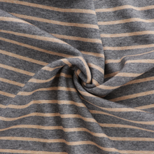 Viscose Blend Jacquard Soft Knit - Stripes - Grey