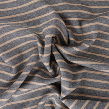 Viscose Blend Jacquard Soft Knit - Stripes - Grey
