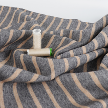 Viscose Blend Jacquard Soft Knit - Stripes - Grey