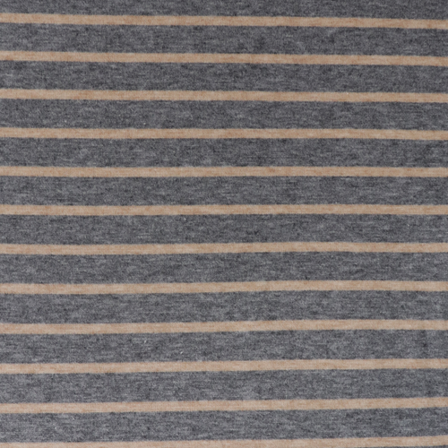 Viscose Blend Jacquard Soft Knit - Stripes - Grey