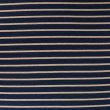 Viscose Blend Jacquard Soft Knit - Stripes - Navy