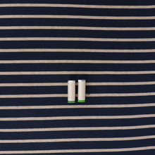 Viscose Blend Jacquard Soft Knit - Stripes - Navy