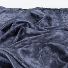 Viscose Cupro Satin - Leopard Jacquard - Dark Periwinkle Blue