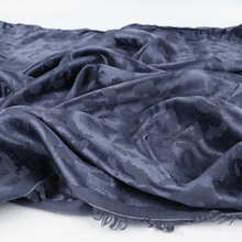 Viscose Cupro Satin - Leopard Jacquard - Dark Periwinkle Blue