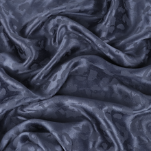 Viscose Cupro Satin - Leopard Jacquard - Dark Periwinkle Blue