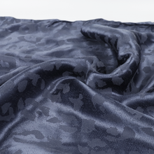 Viscose Cupro Satin - Leopard Jacquard - Dark Periwinkle Blue