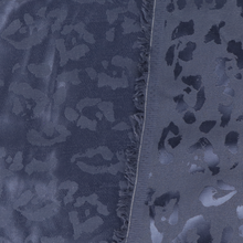 Viscose Cupro Satin - Leopard Jacquard - Dark Periwinkle Blue