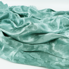 Viscose Cupro Satin - Leopard Jacquard - Light Seafoam Green