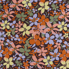 Viscose Lawn - Autumn Flowers - Brown