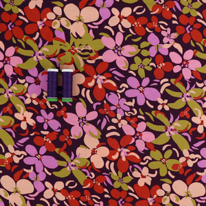 Viscose Lawn - Autumn Flowers - Purple