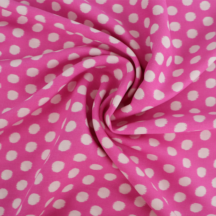 Viscose Lawn - Spots - Pink