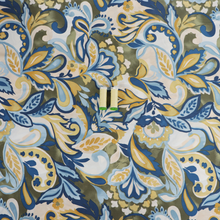 Viscose Poplin - Paisley Butter Yellow + Khaki Green
