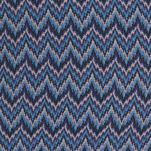 Viscose Lawn - Sparkle Zigzag - Blue - SALE