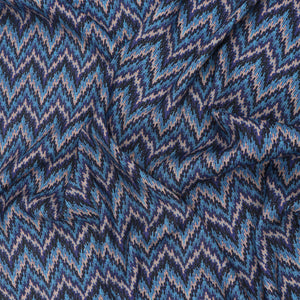 Viscose Lawn - Sparkle Zigzag - Blue